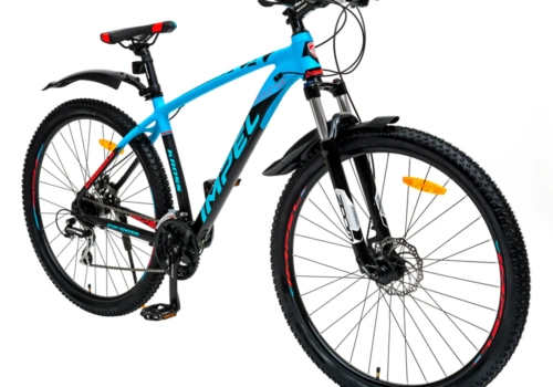 Kross Hexa 27.5T 24-Speed Dual Disc Brake Alloy MTB Bicycle (Matte Black-Blue, 27.5” Alloy Frame, Shimano Gear Set, Zoom Suspension)