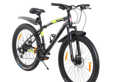Kross Maximus Pro 26T Mountain Bike – 21-Speed Shimano Tourney Drivetrain, TIG-Welded Steel Frame, Suspension Fork, Dual Disc Brakes, 2.40” Wide Tyres & Alloy Double-Wall Rims (Glossy Black)