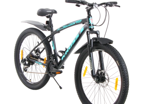 KROSS Maximus Pro 26T – 21-Speed Performance MTB with Suspension Fork, Dual Disc Brakes, Double-Wall Alloy Rims & Ergonomic Steel Frame (Black/Blue)