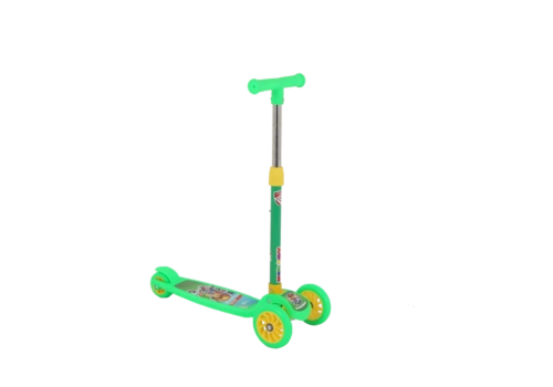 GS100 Kidjoy Kids Push Scooter for 4–5 Years | Adjustable & Foldable Handlebar, LED Wheels, Gravity Steering & Rear Brake (Green)