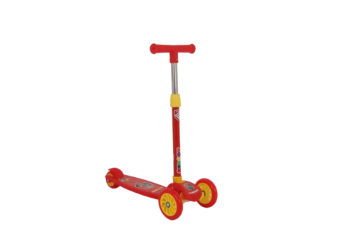 GS100 Kidjoy Kids Push Scooter for 4–5 Years | Adjustable & Foldable Handlebar, LED Wheels, Gravity Steering & Rear Brake (Red)