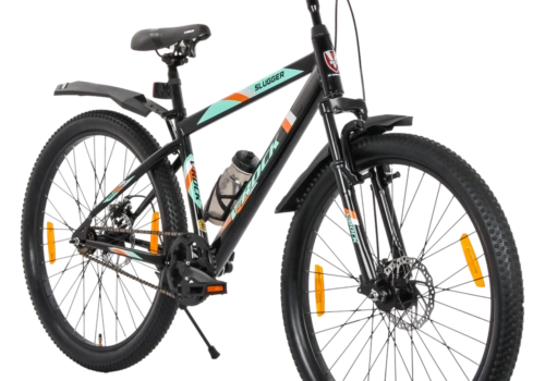V Rock Slugger 26T Single Speed Mountain Bike with Suspension Fork, Disc Brakes & Steel Frame (Black)