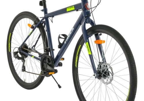 Control 28T Matt Blue Unisex Bike, 21 Speed Shimano, Steel Frame, Front Disc Rear V Brake