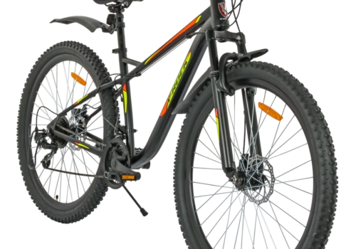 M-Racer Pro 29T Matt Black Unisex Mountain Bike, 21 Speed Shimano, Steel Frame, Dual Disc