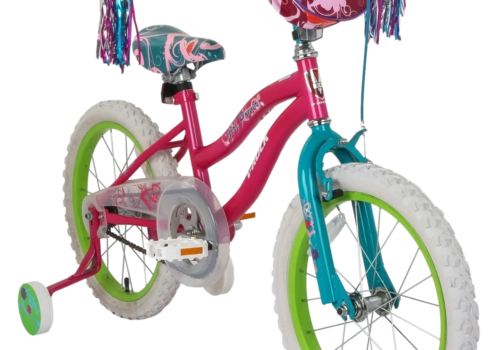 Girl Power 18T Pink Turquoise Kids Bike, Steel Frame, Coaster Hub